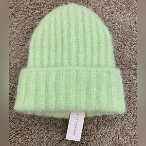 Anthropologie Lime Green Beanie Hat NEW With Tags | Cozy Knit Winter Cap